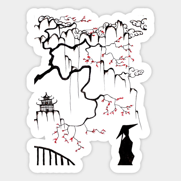 Geisha in the shadows Sticker by ogfx